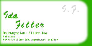 ida filler business card